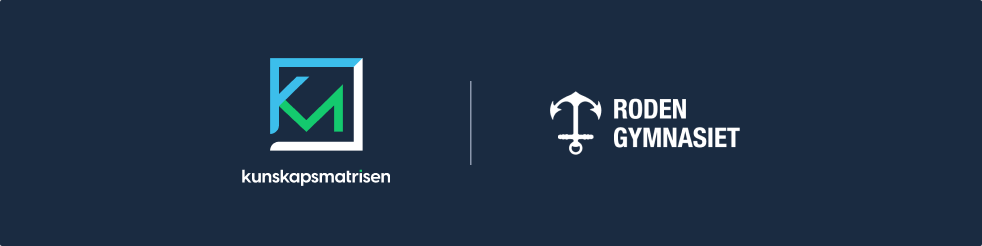 KM och Rodengymnasiet logotyper